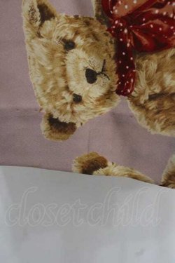 画像3: WONDERFUL WORLD / テディベア柄たくし上げジャンパースカート  ピンク I-25-12-02-059-LO-OP-SA-ZI