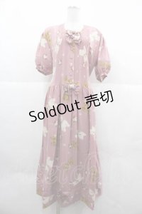 PINK HOUSE / 犬とマーガレット柄半袖ワンピース  ピンク I-25-12-02-060-LO-OP-SA-ZI