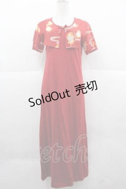 画像1: WONDERFUL WORLD / ちりめん金魚襟カットワンピース  レッド I-25-12-02-061-LO-OP-SA-ZI