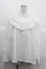 PINK HOUSE / 綿レース使いブラウス  白 I-25-12-02-008-LO-BL-SA-ZI