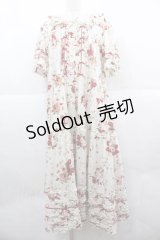 PINK HOUSE / リボンブーケプリントワンピース  白Ｘ赤 I-25-12-02-065-LO-OP-SA-ZI