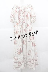 PINK HOUSE / リボンブーケプリントワンピース  白Ｘ赤 I-25-12-02-065-LO-OP-SA-ZI