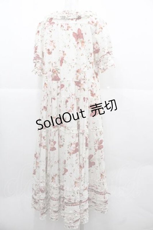 画像2: PINK HOUSE / リボンブーケプリントワンピース  白Ｘ赤 I-25-12-02-065-LO-OP-SA-ZI (2)