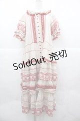 PINK HOUSE / いちごステッチレース使い水玉プリントワンピース  生成りＸ赤 I-25-12-02-066-LO-OP-SA-ZI