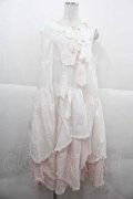 PINK HOUSE / 桜ひらり舞い散るフリルワンピース  白Ｘピンク I-25-12-02-067-LO-OP-SA-ZI