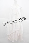 PINK HOUSE / 桜ひらり舞い散るフリルワンピース  白Ｘピンク I-25-12-02-067-LO-OP-SA-ZI