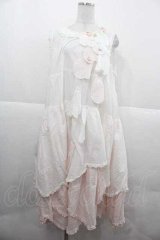 PINK HOUSE / 桜ひらり舞い散るフリルワンピース  白Ｘピンク I-25-12-02-067-LO-OP-SA-ZI