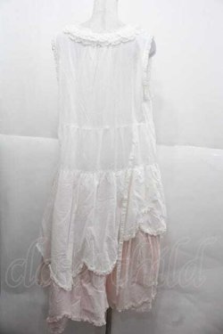 画像2: PINK HOUSE / 桜ひらり舞い散るフリルワンピース  白Ｘピンク I-25-12-02-067-LO-OP-SA-ZI