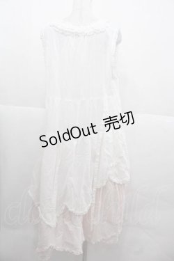 画像2: PINK HOUSE / 桜ひらり舞い散るフリルワンピース  白Ｘピンク I-25-12-02-067-LO-OP-SA-ZI