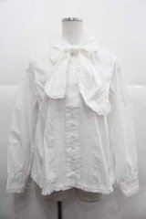 PINK HOUSE / リボンタイピンタックブラウス  白 I-25-12-02-009-LO-BL-SA-ZI