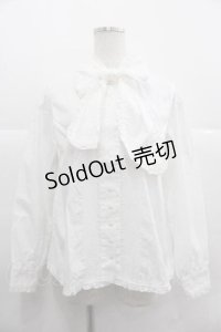 PINK HOUSE / リボンタイピンタックブラウス  白 I-25-12-02-009-LO-BL-SA-ZI