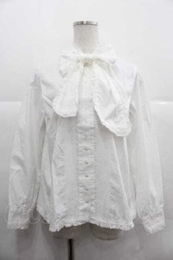 画像1: PINK HOUSE / リボンタイピンタックブラウス  白 I-25-12-02-009-LO-BL-SA-ZI