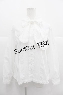 画像1: PINK HOUSE / リボンタイピンタックブラウス  白 I-25-12-02-009-LO-BL-SA-ZI