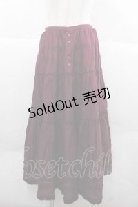 PINK HOUSE / 裾ピンタック&ミニリボンスカート  ボルドー I-25-12-02-074-LO-SK-SA-ZI