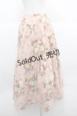 画像2: PINK HOUSE / フラワーブーケ柄前開きスカート  ピンク I-25-12-02-075-LO-SK-SA-ZI