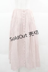 PINK HOUSE / ギンガムチェック前開きスカート  ピンク I-25-12-02-076-LO-SK-SA-ZI