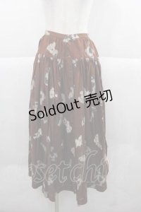 PINK HOUSE / 犬柄前開きスカート  ブラウン I-25-12-02-081-LO-SK-SA-ZI