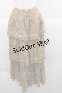 WONDERFUL WORLD / ヒョウ柄ティアードスカート  ベージュ I-25-12-02-082-LO-SK-SA-ZI