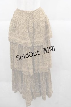 画像1: WONDERFUL WORLD / ヒョウ柄ティアードスカート  ベージュ I-25-12-02-082-LO-SK-SA-ZI