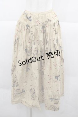 画像1: WONDERFUL WORLD / テディベア柄前開きスカート  ベージュ I-25-12-02-083-LO-SK-SA-ZI