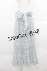 PINK HOUSE / マドラスチェックサッシュベルト付前開きスカート  ブルー I-25-12-02-084-LO-SK-SA-ZI