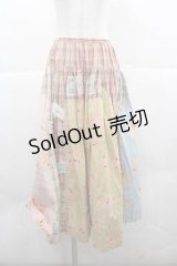 PINK HOUSE / チェック&キューピー柄パッチワークスカート  ピンク I-25-12-02-085-LO-SK-SA-ZI