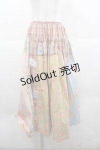 PINK HOUSE / チェック&キューピー柄パッチワークスカート  ピンク I-25-12-02-085-LO-SK-SA-ZI