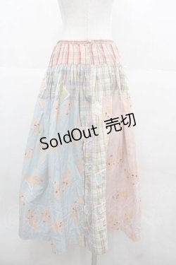 画像2: PINK HOUSE / チェック&キューピー柄パッチワークスカート  ピンク I-25-12-02-085-LO-SK-SA-ZI