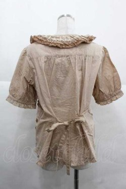 画像2: PINK HOUSE / 配色フリル使いブラウス  ブラウン I-25-12-02-001-LO-BL-SA-ZI