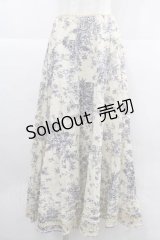 PINK HOUSE / 花柄裾フリルスカート  キナリ×ブルー I-25-12-02-091-LO-SK-SA-ZI