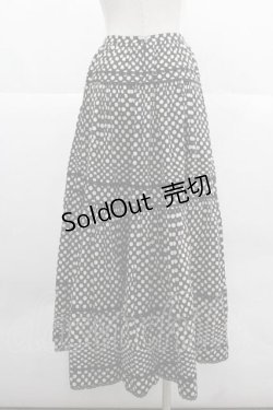 画像2: PINK HOUSE / 水玉ピンタックレーススカート  ブラック×ホワイト I-25-12-02-093-LO-SK-SA-ZI