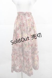 PINK HOUSE / スカーレットキャンドルプリントスカート  赤 I-25-12-02-095-LO-SK-SA-ZI