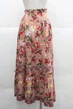 画像2: PINK HOUSE / スカーレットキャンドルプリントスカート  赤 I-25-12-02-095-LO-SK-SA-ZI