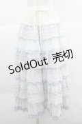 PINK HOUSE / あじさいグラデーションフリルスカート  白Ｘブルー I-25-12-02-096-LO-SK-SA-ZI