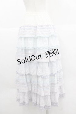画像2: PINK HOUSE / あじさいグラデーションフリルスカート  白Ｘブルー I-25-12-02-096-LO-SK-SA-ZI