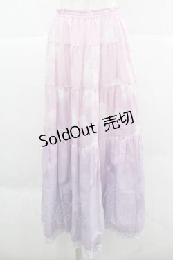画像1: PINK HOUSE / 空プリントスカート  ラベンダー I-25-12-02-099-LO-SK-SA-ZI