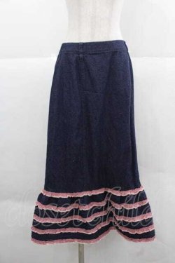 画像1: PINK HOUSE / ギンガムチェック使いデニムスカート  コン I-25-12-02-100-LO-SK-SA-ZI