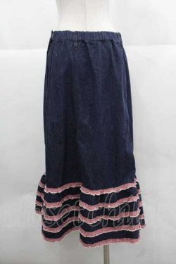 画像2: PINK HOUSE / ギンガムチェック使いデニムスカート  コン I-25-12-02-100-LO-SK-SA-ZI