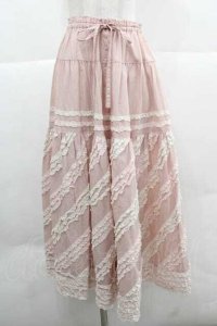 PINK HOUSE / 配色フリルローンスカート  ピンク I-25-12-02-101-LO-SK-SA-ZI