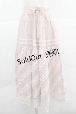 画像1: PINK HOUSE / 配色フリルローンスカート  ピンク I-25-12-02-101-LO-SK-SA-ZI