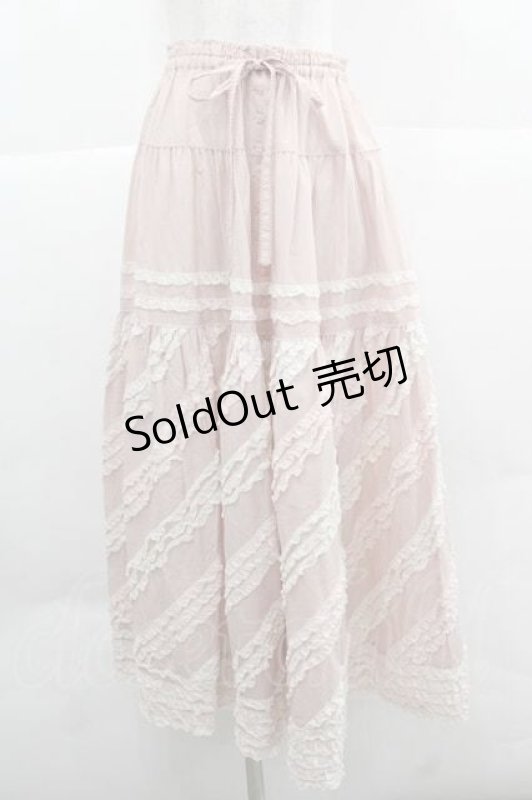 画像1: PINK HOUSE / 配色フリルローンスカート  ピンク I-25-12-02-101-LO-SK-SA-ZI (1)