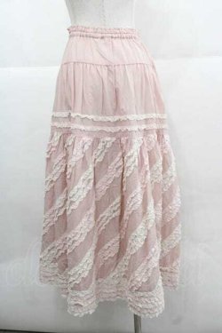 画像2: PINK HOUSE / 配色フリルローンスカート  ピンク I-25-12-02-101-LO-SK-SA-ZI