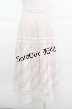 画像2: PINK HOUSE / 配色フリルローンスカート  ピンク I-25-12-02-101-LO-SK-SA-ZI