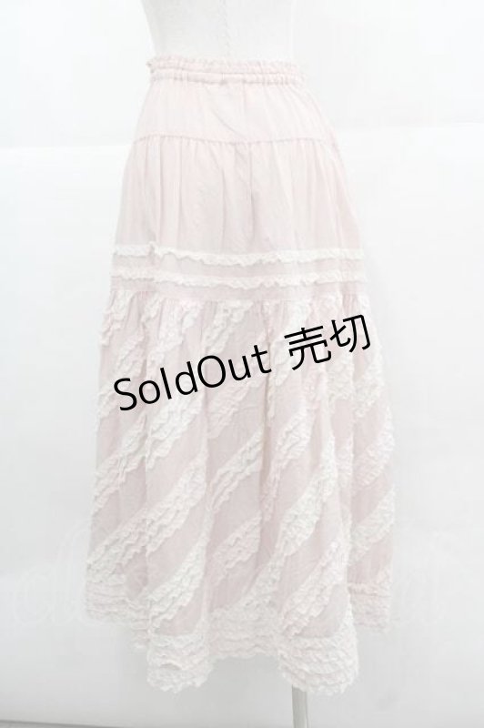 画像2: PINK HOUSE / 配色フリルローンスカート  ピンク I-25-12-02-101-LO-SK-SA-ZI (2)