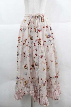 画像1: PINK HOUSE / スイーツスプリングバニープリントパッチワークスカート  ピンク I-25-12-02-103-LO-OP-SA-ZI