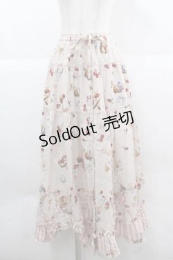 画像1: PINK HOUSE / スイーツスプリングバニープリントパッチワークスカート  ピンク I-25-12-02-103-LO-OP-SA-ZI