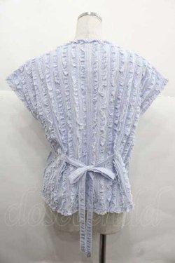 画像2: PINK HOUSE / フリル使いブラウス  ミズイロストライプ I-25-12-02-012-LO-BL-SA-ZI