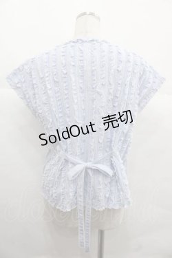 画像2: PINK HOUSE / フリル使いブラウス  ミズイロストライプ I-25-12-02-012-LO-BL-SA-ZT1227K