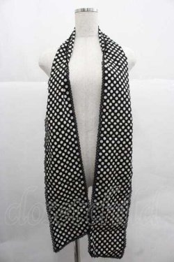 画像1: PINK HOUSE / 水玉ストール  ブラック I-25-12-02-108-LO-ZA-SA-ZI