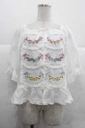 PINK HOUSE / le langage des fleurs 刺繍入りブラウス  白 I-25-12-02-013-LO-BL-SA-ZI